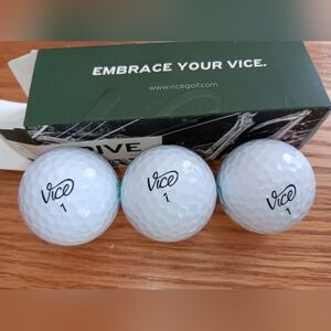 Vice White Golf Balls 3 New